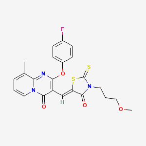 molecular formula C23H20FN3O4S2 B11120380 2-(4-fluorophenoxy)-3-{(Z)-[3-(3-methoxypropyl)-4-oxo-2-thioxo-1,3-thiazolidin-5-ylidene]methyl}-9-methyl-4H-pyrido[1,2-a]pyrimidin-4-one 