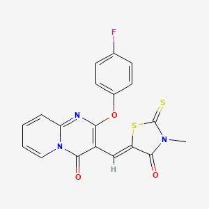 molecular formula C19H12FN3O3S2 B11120419 2-(4-fluorophenoxy)-3-[(Z)-(3-methyl-4-oxo-2-thioxo-1,3-thiazolidin-5-ylidene)methyl]-4H-pyrido[1,2-a]pyrimidin-4-one 