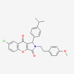 molecular formula C29H26ClNO4 B11120635 7-Chloro-2-[2-(4-methoxyphenyl)ethyl]-1-[4-(propan-2-yl)phenyl]-1,2-dihydrochromeno[2,3-c]pyrrole-3,9-dione 