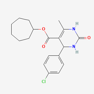 molecular formula C19H23ClN2O3 B11120670 Cycloheptyl 4-(4-chlorophenyl)-6-methyl-2-oxo-1,2,3,4-tetrahydropyrimidine-5-carboxylate 