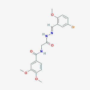 molecular formula C19H20BrN3O5 B11121011 N-[2-[(2E)-2-[(5-bromo-2-methoxyphenyl)methylidene]hydrazinyl]-2-oxoethyl]-3,4-dimethoxybenzamide 
