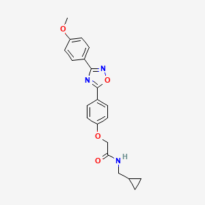 molecular formula C21H21N3O4 B11121161 N-(cyclopropylmethyl)-2-{4-[3-(4-methoxyphenyl)-1,2,4-oxadiazol-5-yl]phenoxy}acetamide 