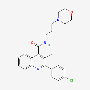 molecular formula C24H26ClN3O2 B11121391 2-(4-chlorophenyl)-3-methyl-N-[3-(morpholin-4-yl)propyl]quinoline-4-carboxamide 