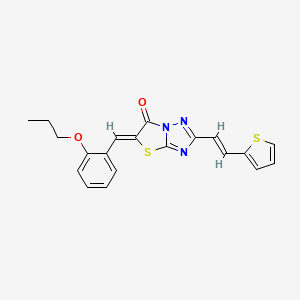 molecular formula C20H17N3O2S2 B11121409 (5Z)-5-(2-propoxybenzylidene)-2-[(E)-2-(thiophen-2-yl)ethenyl][1,3]thiazolo[3,2-b][1,2,4]triazol-6(5H)-one 
