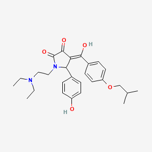 molecular formula C27H34N2O5 B11121469 1-[2-(diethylamino)ethyl]-3-hydroxy-5-(4-hydroxyphenyl)-4-{[4-(2-methylpropoxy)phenyl]carbonyl}-1,5-dihydro-2H-pyrrol-2-one 