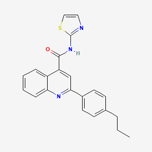 molecular formula C22H19N3OS B11121470 2-(4-propylphenyl)-N-(1,3-thiazol-2-yl)quinoline-4-carboxamide 