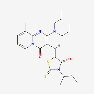 molecular formula C23H30N4O2S2 B11121516 3-(sec-butyl)-5-{(Z)-1-[2-(dipropylamino)-9-methyl-4-oxo-4H-pyrido[1,2-a]pyrimidin-3-yl]methylidene}-2-thioxo-1,3-thiazolan-4-one 