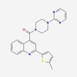 molecular formula C23H21N5OS B11121937 [2-(5-Methylthiophen-2-yl)quinolin-4-yl][4-(pyrimidin-2-yl)piperazin-1-yl]methanone 
