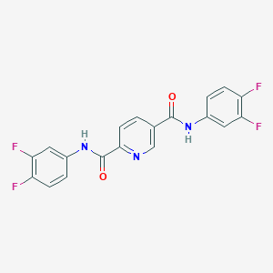 molecular formula C19H11F4N3O2 B11122247 N,N'-bis(3,4-difluorophenyl)pyridine-2,5-dicarboxamide 