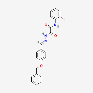 molecular formula C22H18FN3O3 B11122279 2-{(2E)-2-[4-(benzyloxy)benzylidene]hydrazinyl}-N-(2-fluorophenyl)-2-oxoacetamide 