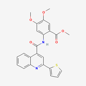 molecular formula C24H20N2O5S B11122290 Methyl 4,5-dimethoxy-2-({[2-(thiophen-2-yl)quinolin-4-yl]carbonyl}amino)benzoate 