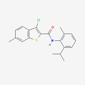 molecular formula C20H20ClNOS B11122345 3-chloro-6-methyl-N-[2-methyl-6-(propan-2-yl)phenyl]-1-benzothiophene-2-carboxamide 