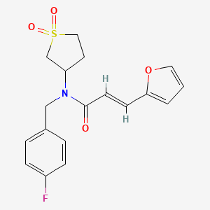 molecular formula C18H18FNO4S B11122380 (2E)-N-(1,1-dioxidotetrahydrothiophen-3-yl)-N-(4-fluorobenzyl)-3-(furan-2-yl)prop-2-enamide 
