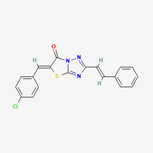 molecular formula C19H12ClN3OS B11122432 (5Z)-5-(4-chlorobenzylidene)-2-[(E)-2-phenylethenyl][1,3]thiazolo[3,2-b][1,2,4]triazol-6(5H)-one 