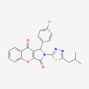 molecular formula C23H18ClN3O3S B11122455 1-(4-Chlorophenyl)-2-[5-(2-methylpropyl)-1,3,4-thiadiazol-2-yl]-1,2-dihydrochromeno[2,3-c]pyrrole-3,9-dione 