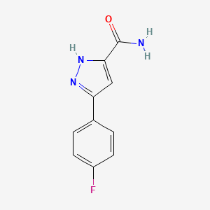 molecular formula C10H8FN3O B11122482 3-(4-fluorophenyl)-1H-pyrazole-5-carboxamide 