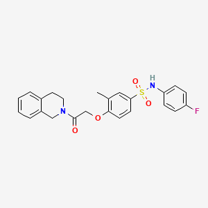 molecular formula C24H23FN2O4S B11122582 4-[2-(3,4-dihydroisoquinolin-2(1H)-yl)-2-oxoethoxy]-N-(4-fluorophenyl)-3-methylbenzenesulfonamide 