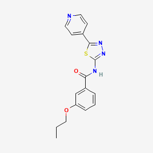 molecular formula C17H16N4O2S B11122589 3-propoxy-N-[5-(pyridin-4-yl)-1,3,4-thiadiazol-2-yl]benzamide 