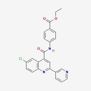 molecular formula C24H18ClN3O3 B11122620 Ethyl 4-({[6-chloro-2-(pyridin-3-yl)quinolin-4-yl]carbonyl}amino)benzoate 