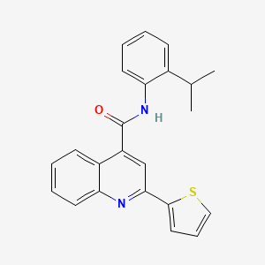 molecular formula C23H20N2OS B11122625 N-[2-(propan-2-yl)phenyl]-2-(thiophen-2-yl)quinoline-4-carboxamide 