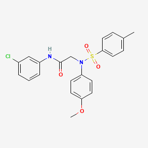 molecular formula C22H21ClN2O4S B11122629 N-(3-Chlorophenyl)-2-{4-methoxy[(4-methylphenyl)sulfonyl]anilino}acetamide 