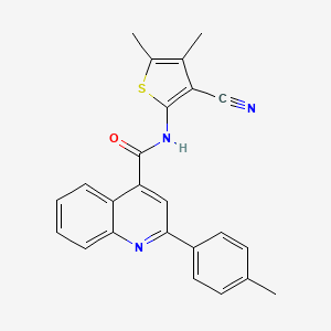molecular formula C24H19N3OS B11122631 N-(3-cyano-4,5-dimethylthiophen-2-yl)-2-(4-methylphenyl)quinoline-4-carboxamide 