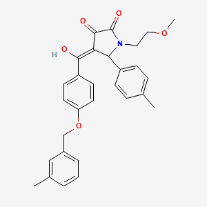 molecular formula C29H29NO5 B11122684 3-hydroxy-1-(2-methoxyethyl)-4-({4-[(3-methylbenzyl)oxy]phenyl}carbonyl)-5-(4-methylphenyl)-1,5-dihydro-2H-pyrrol-2-one 