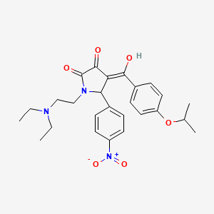 molecular formula C26H31N3O6 B11122695 1-[2-(diethylamino)ethyl]-3-hydroxy-5-(4-nitrophenyl)-4-{[4-(propan-2-yloxy)phenyl]carbonyl}-1,5-dihydro-2H-pyrrol-2-one 