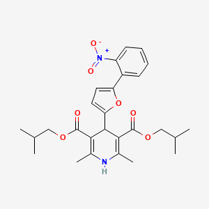molecular formula C27H32N2O7 B11122732 Bis(2-methylpropyl) 2,6-dimethyl-4-[5-(2-nitrophenyl)furan-2-yl]-1,4-dihydropyridine-3,5-dicarboxylate 