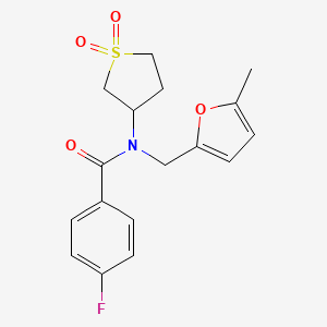 molecular formula C17H18FNO4S B11122745 N-(1,1-dioxidotetrahydrothiophen-3-yl)-4-fluoro-N-[(5-methylfuran-2-yl)methyl]benzamide 