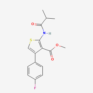 molecular formula C16H16FNO3S B11122757 Methyl 4-(4-fluorophenyl)-2-[(2-methylpropanoyl)amino]thiophene-3-carboxylate 