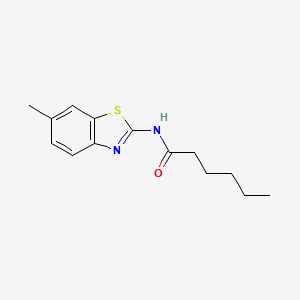 molecular formula C14H18N2OS B11122762 N-(6-methyl-1,3-benzothiazol-2-yl)hexanamide 