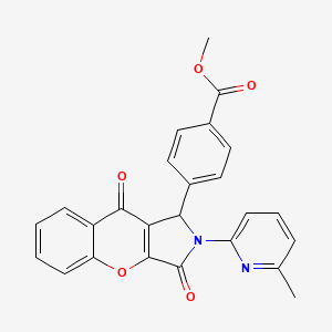 molecular formula C25H18N2O5 B11122775 Methyl 4-[2-(6-methylpyridin-2-yl)-3,9-dioxo-1,2,3,9-tetrahydrochromeno[2,3-c]pyrrol-1-yl]benzoate 