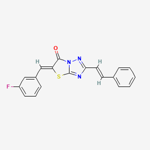 molecular formula C19H12FN3OS B11122846 (5Z)-5-(3-fluorobenzylidene)-2-[(E)-2-phenylethenyl][1,3]thiazolo[3,2-b][1,2,4]triazol-6(5H)-one 