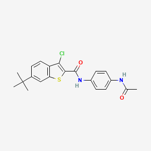 molecular formula C21H21ClN2O2S B11122859 N-[4-(acetylamino)phenyl]-6-tert-butyl-3-chloro-1-benzothiophene-2-carboxamide 