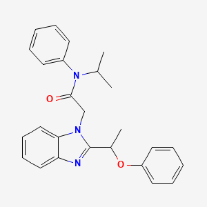 molecular formula C26H27N3O2 B11122869 2-[2-(1-phenoxyethyl)-1H-benzimidazol-1-yl]-N-phenyl-N-(propan-2-yl)acetamide 
