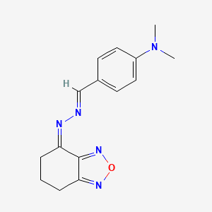 molecular formula C15H17N5O B11122931 4-{(E)-[(2Z)-6,7-dihydro-2,1,3-benzoxadiazol-4(5H)-ylidenehydrazinylidene]methyl}-N,N-dimethylaniline 
