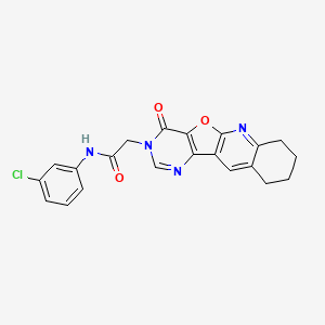 molecular formula C21H17ClN4O3 B11122951 N-(3-chlorophenyl)-2-(15-oxo-17-oxa-2,12,14-triazatetracyclo[8.7.0.03,8.011,16]heptadeca-1(10),2,8,11(16),12-pentaen-14-yl)acetamide 