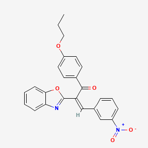 molecular formula C25H20N2O5 B11122997 (2Z)-2-(1,3-benzoxazol-2-yl)-3-(3-nitrophenyl)-1-(4-propoxyphenyl)prop-2-en-1-one 