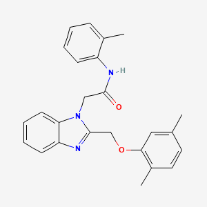 molecular formula C25H25N3O2 B11123019 2-{2-[(2,5-dimethylphenoxy)methyl]-1H-benzimidazol-1-yl}-N-(2-methylphenyl)acetamide 