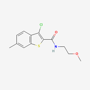 molecular formula C13H14ClNO2S B11123044 3-chloro-N-(2-methoxyethyl)-6-methyl-1-benzothiophene-2-carboxamide 