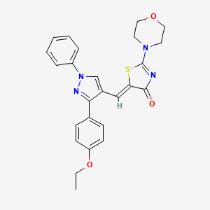 molecular formula C25H24N4O3S B11123113 (5Z)-5-{[3-(4-ethoxyphenyl)-1-phenyl-1H-pyrazol-4-yl]methylidene}-2-(morpholin-4-yl)-1,3-thiazol-4(5H)-one 