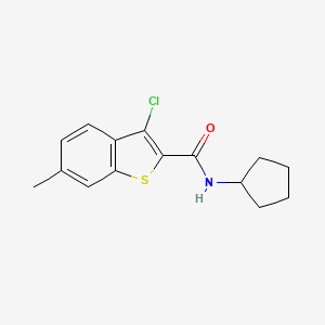 molecular formula C15H16ClNOS B11123196 3-chloro-N-cyclopentyl-6-methyl-1-benzothiophene-2-carboxamide 