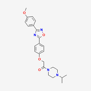 molecular formula C24H28N4O4 B11123318 2-{4-[3-(4-Methoxyphenyl)-1,2,4-oxadiazol-5-yl]phenoxy}-1-[4-(propan-2-yl)piperazin-1-yl]ethanone 