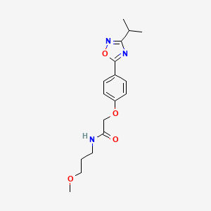 molecular formula C17H23N3O4 B11123346 N-(3-methoxypropyl)-2-{4-[3-(propan-2-yl)-1,2,4-oxadiazol-5-yl]phenoxy}acetamide 