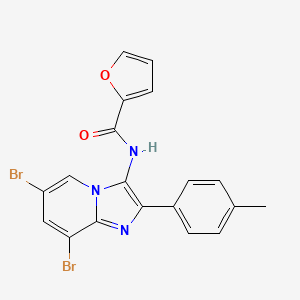 molecular formula C19H13Br2N3O2 B11123371 N-[6,8-dibromo-2-(4-methylphenyl)imidazo[1,2-a]pyridin-3-yl]furan-2-carboxamide 