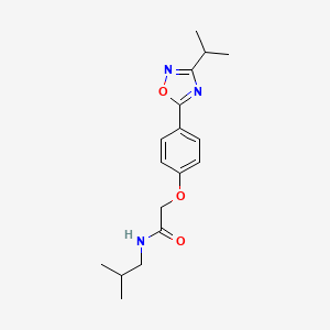 molecular formula C17H23N3O3 B11123445 N-(2-methylpropyl)-2-{4-[3-(propan-2-yl)-1,2,4-oxadiazol-5-yl]phenoxy}acetamide 