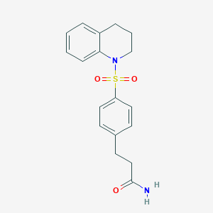 molecular formula C18H20N2O3S B11123470 3-[4-(3,4-dihydroquinolin-1(2H)-ylsulfonyl)phenyl]propanamide 