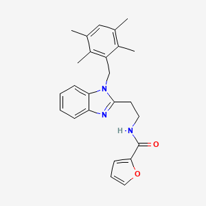 molecular formula C25H27N3O2 B11123557 N-{2-[1-(2,3,5,6-tetramethylbenzyl)-1H-benzimidazol-2-yl]ethyl}furan-2-carboxamide 