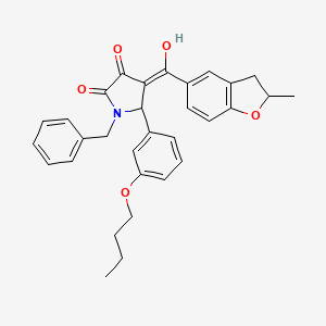 molecular formula C31H31NO5 B11123667 1-benzyl-5-(3-butoxyphenyl)-3-hydroxy-4-[(2-methyl-2,3-dihydro-1-benzofuran-5-yl)carbonyl]-1,5-dihydro-2H-pyrrol-2-one 